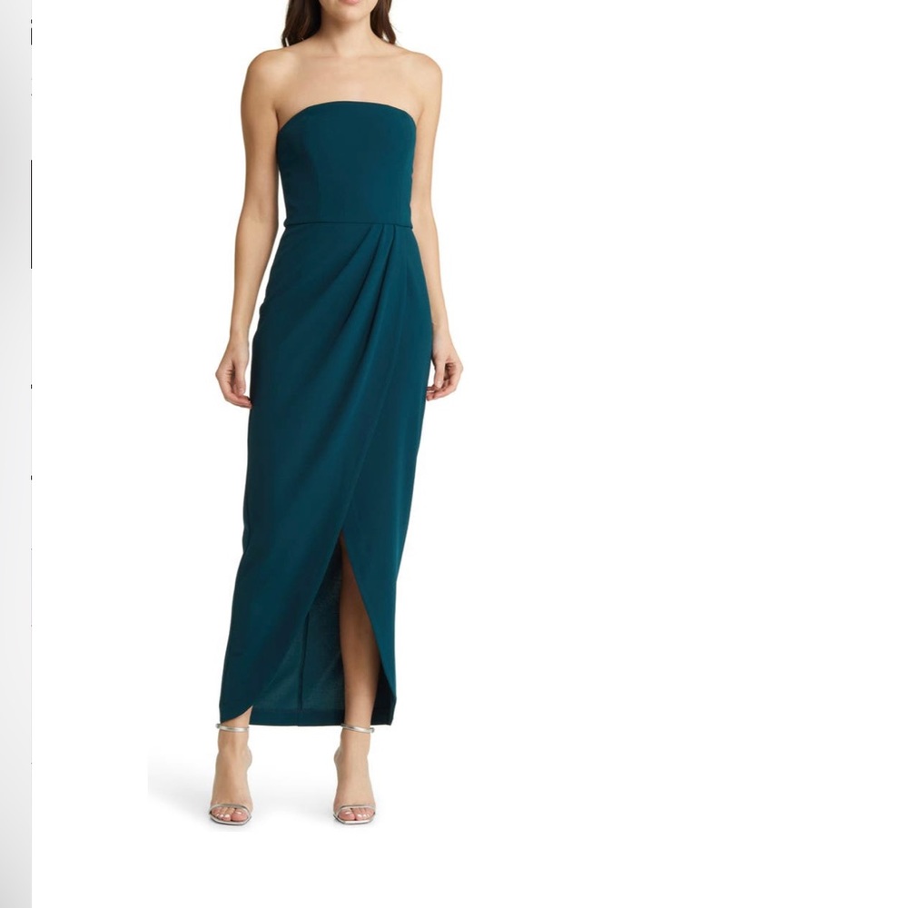 Wayf Angelique Strapless Tulip Gown Deep Teal medium size dress